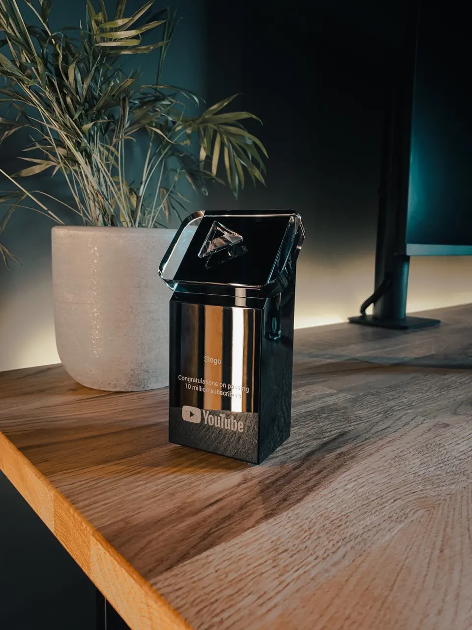 YouTube award engraved for Slogo’s 10 million subscriber milestone